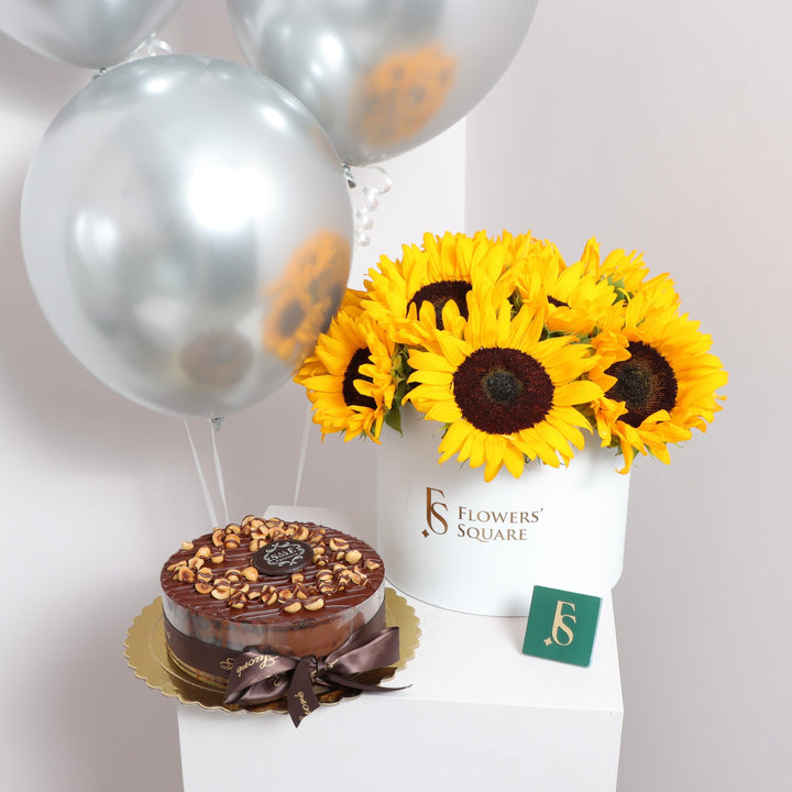 Sunflower Box, Cake and Balloons Delivery in Dubai