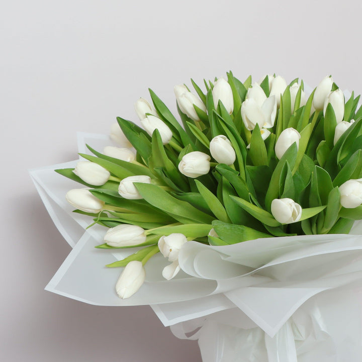 White Tulip Bouquet Buy Online