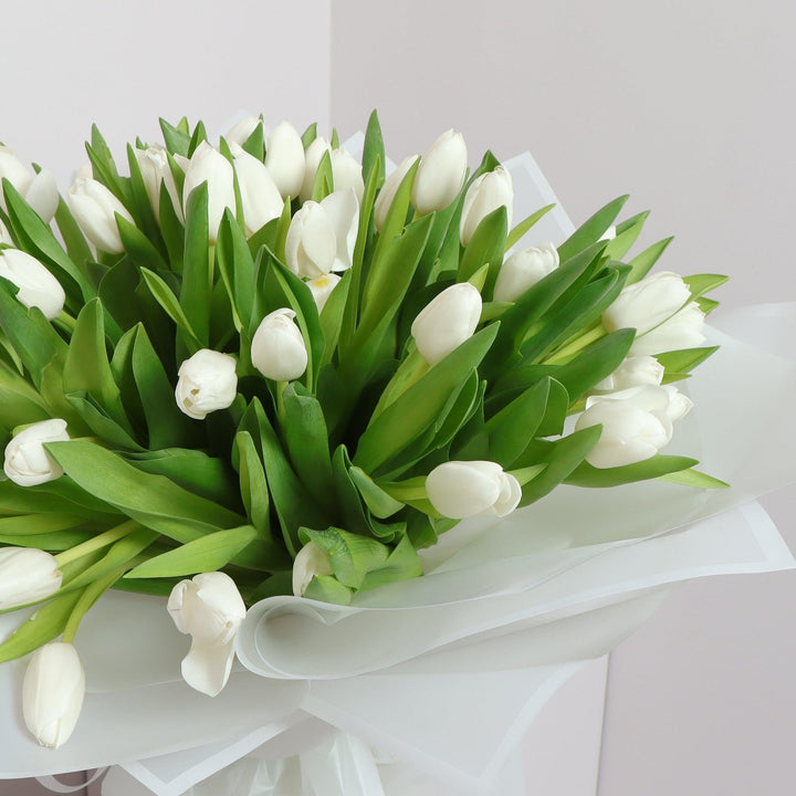 White Tulip Bouquet in Dubai