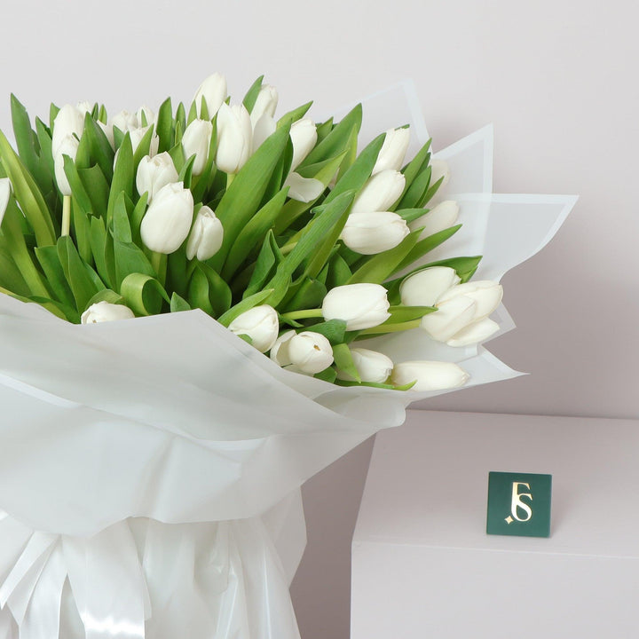White Tulip Bouquet Online Delivery