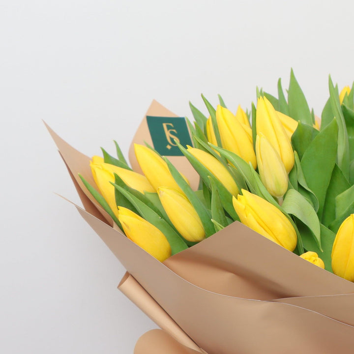 Yellow Tulip Bouquet by Flowers' Square