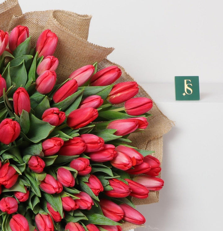 120 Red Tulip Bouquet Online Delivery