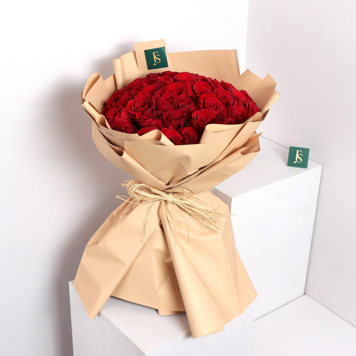 50 Red Roses Bouquet Buy Online