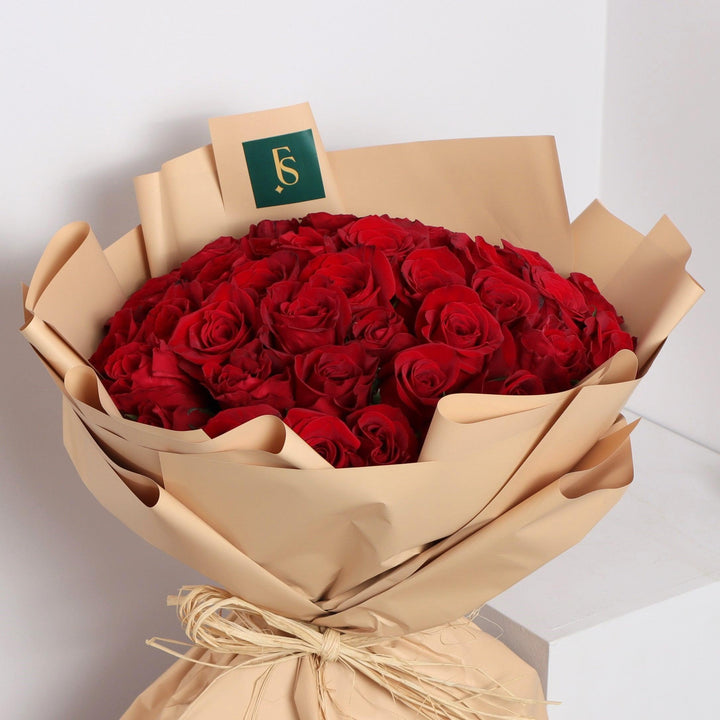 50 Red Roses Bouquet Free Delivery Dubai