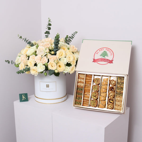 Lite Spirit Flower Box and Assorted Baklava