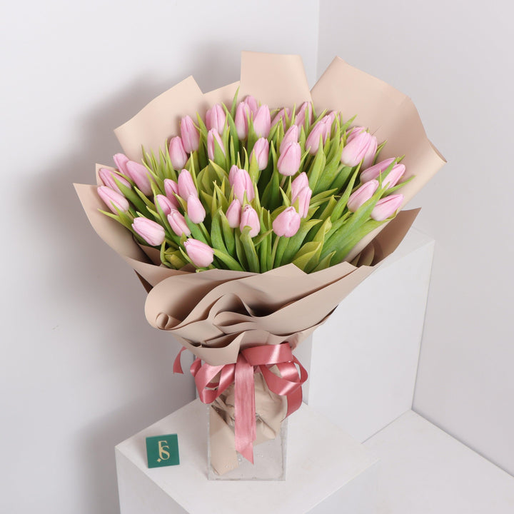 Pink Tulip Bouquet in Flowers' Square