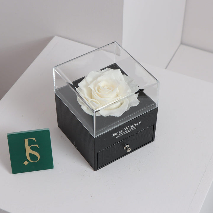 White Forever Rose With Necklace Buy online